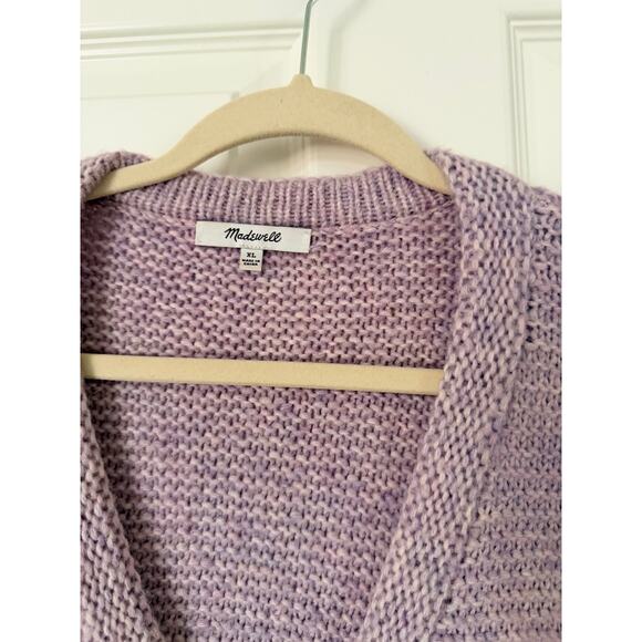 Madewell Chic Fringe-Sleeve V-Neck Pullover Sweater - Heather Periwinkle - Picture 4 of 8